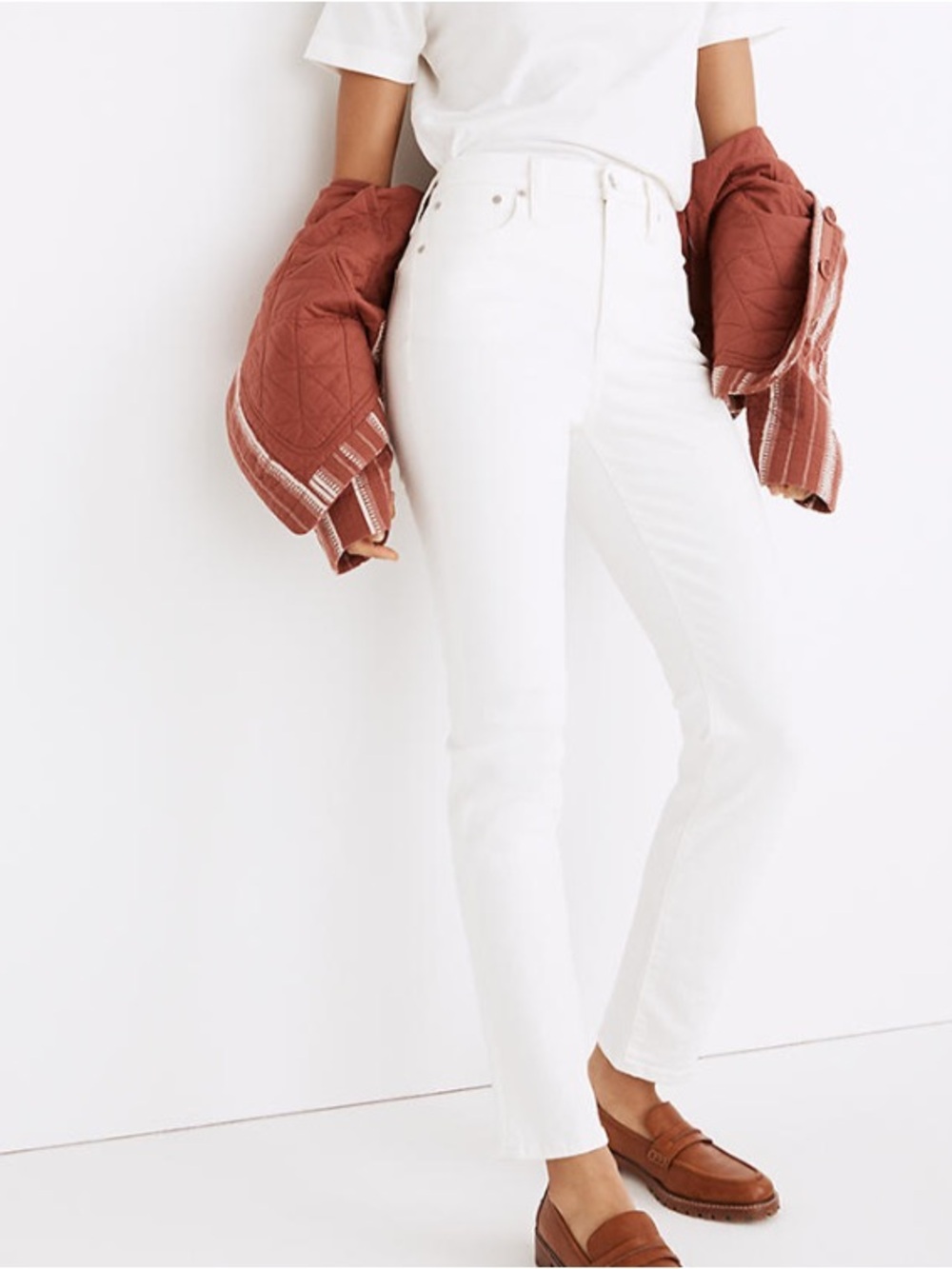Madewell The Perfect Vintage High-Rise White Straight Jeans
